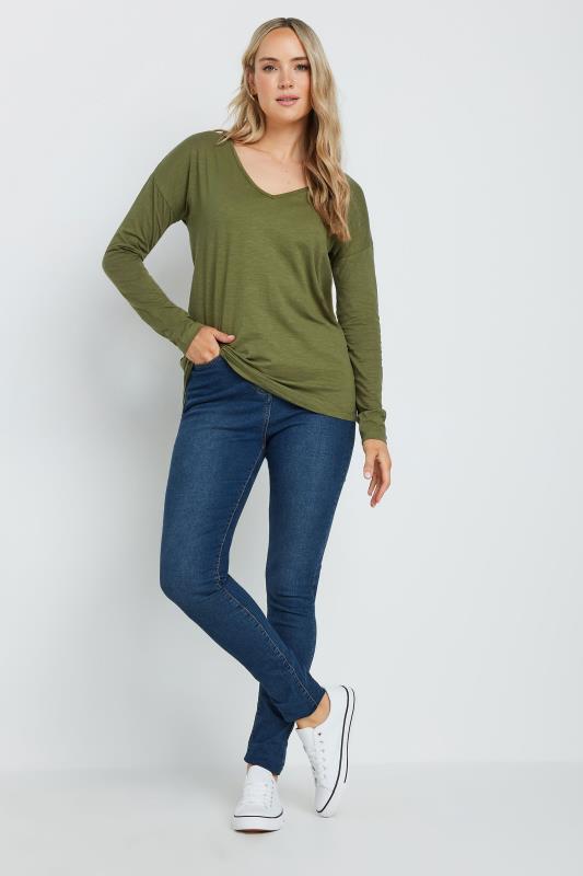 LTS Tall 2 PACK Khaki Green & Blue Long Sleeve T-Shirts | Long Tall Sally 3