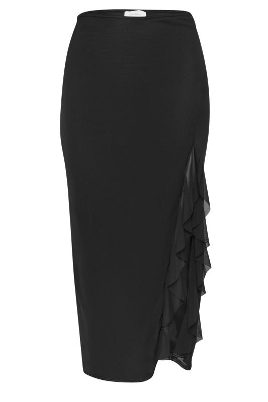 YOURS LONDON Plus Size Black Ruffle Maxi Skirt | Yours Clothing 5