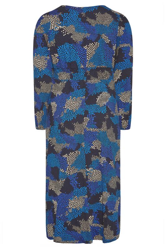 YOURS LONDON Blue Spot Print Shirred Waist Maxi Dress_BK.jpg