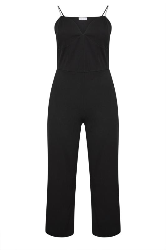 YOURS LONDON Plus Size Black Diamante Corset Jumpsuit | Yours Clothing 5