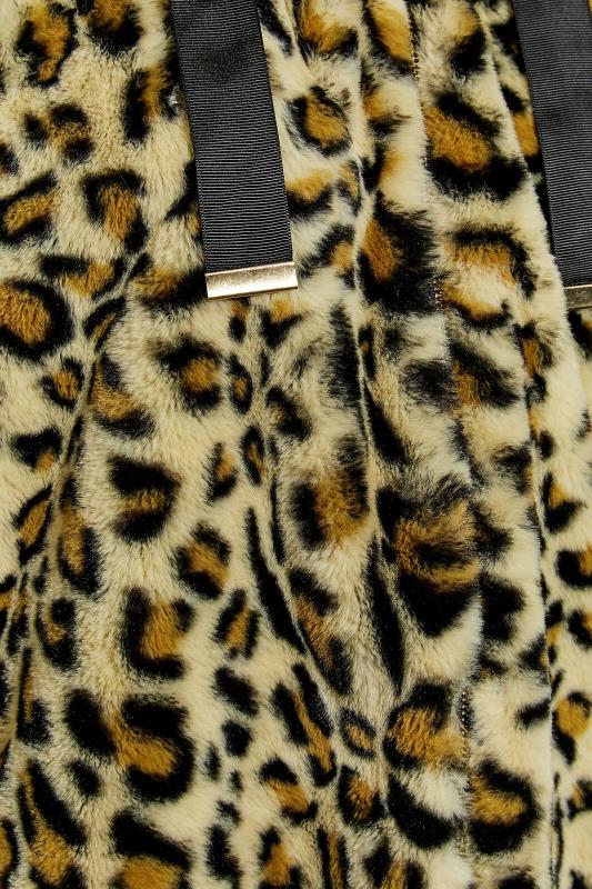Plus Size Brown Leopard Print Faux Fur Jacket | Yours Clothing 5