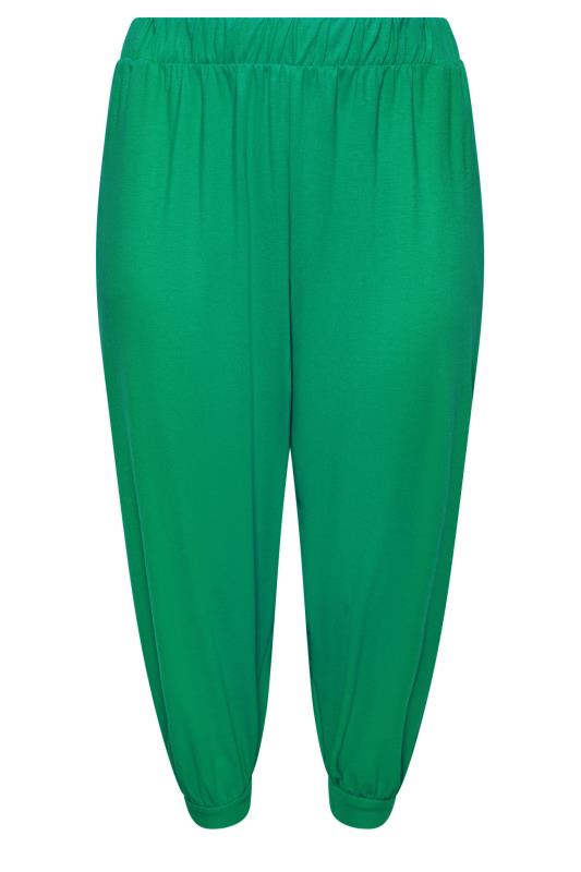 YOURS Plus Size Green Cropped Harem Joggers | Yours Clothing 1