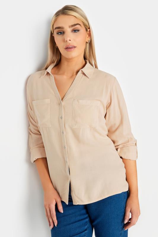 Women's  M&Co Pink Button Up Long Sleeve Shirt