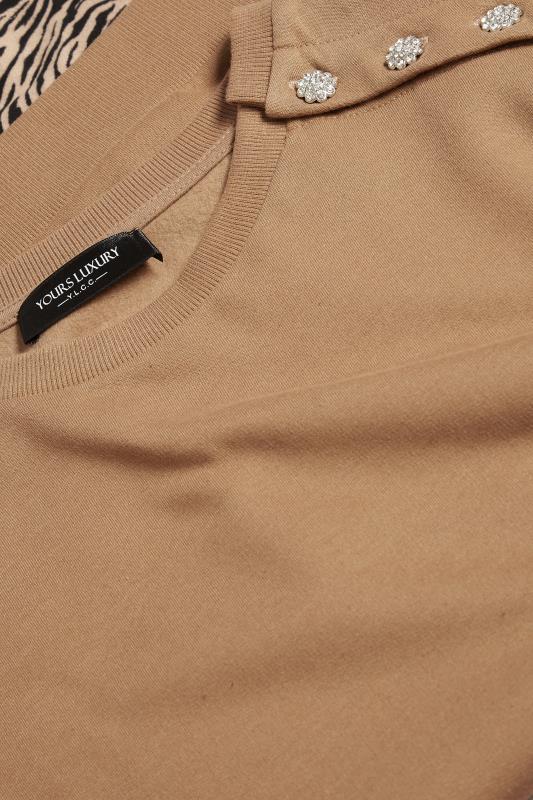 Curve Plus Size Brown Zebra Print Hem Sweatshirt | Yours Clothing  9