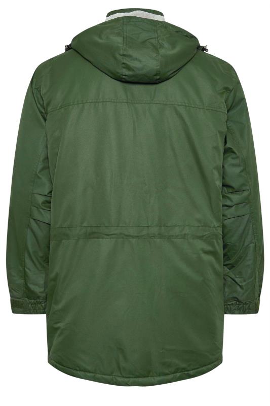 BadRhino Big & Tall Green Fleece Lined Hooded Coat | BadRhino 2