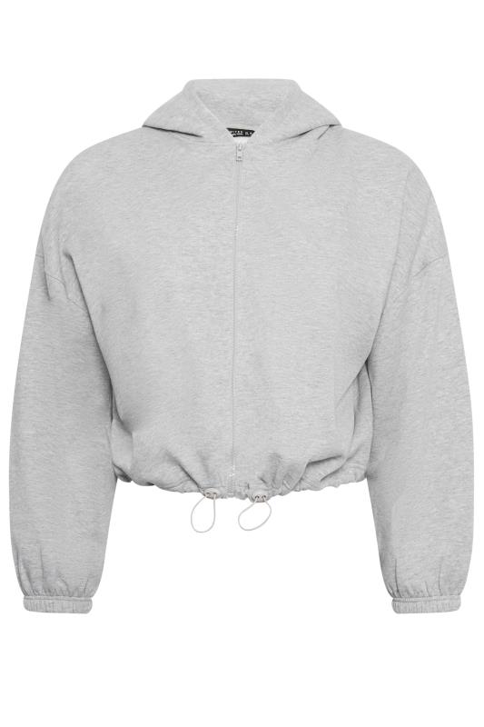 LIMITED COLLECTION Plus Size Grey Cropped Zip Through Hoodie | Yours Clothing 6