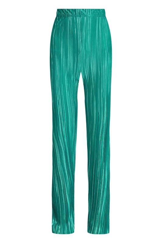 LTS Tall Turquoise Blue Plisse Wide Leg Trousers 4
