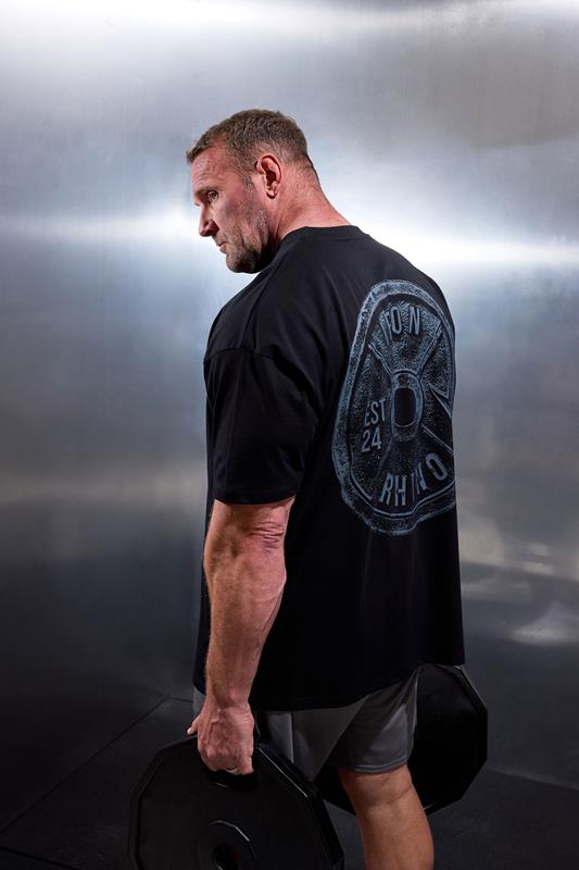  IronRhino Big & Tall camiseta negra para pesas