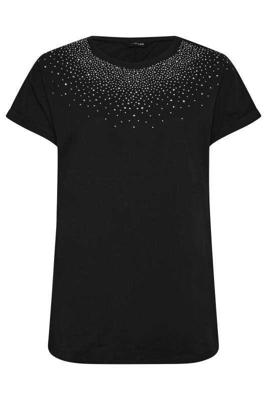 YOURS Plus Size Curve Black Sequin T-Shirt | Yours Clothing 6