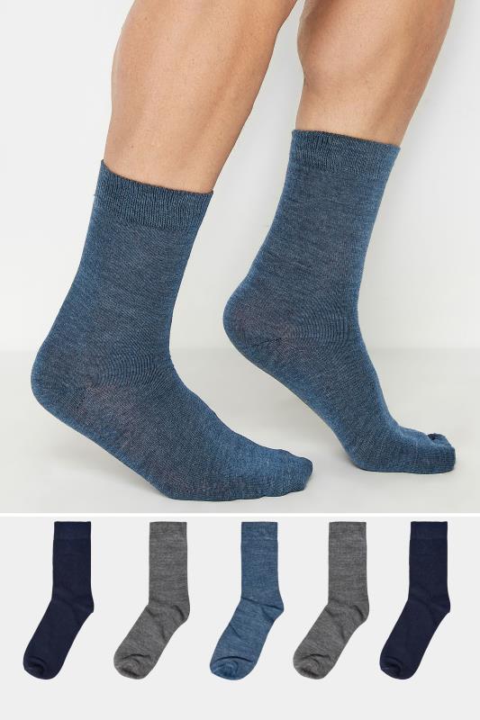  Tallas Grandes BadRhino Blue & Grey 5 Pack Socks