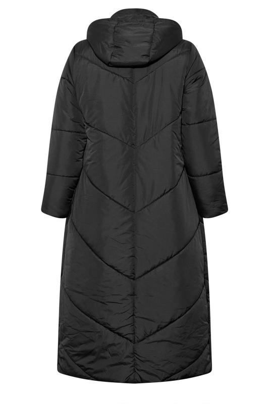 Plus Size Black Padded Maxi Coat | Yours Clothing 7
