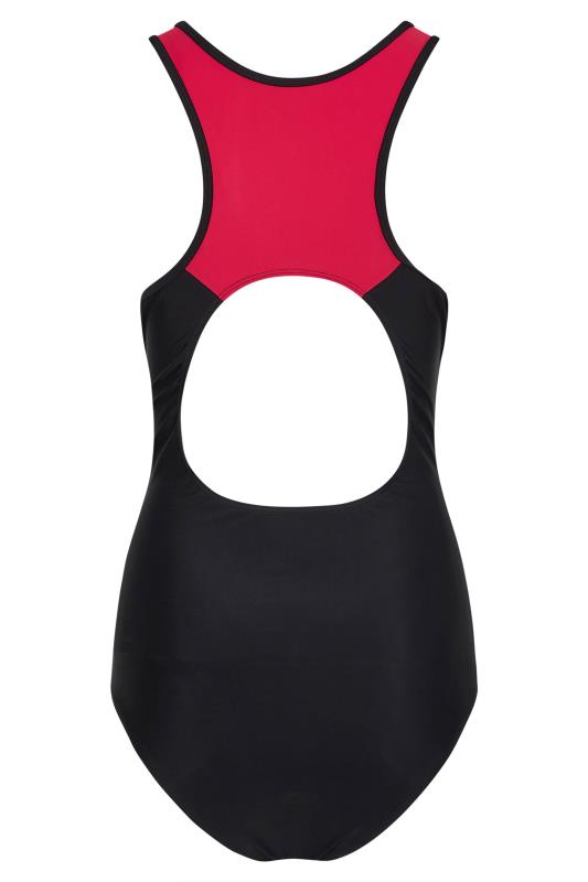 LTS Tall Black & Pink Contrast Active Swimsuit_BK.jpg