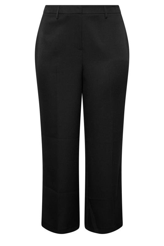Plus Size Black Split Hem Flared Trousers | Yours Clothing 4
