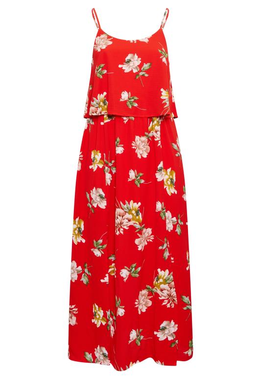 YOURS LONDON Curve Red Floral Overlay Maxi Dress | Yours Clothing 6