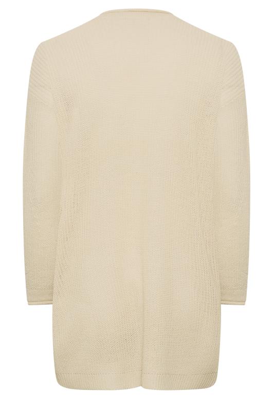 Curve Plus Size Cream Basic Long Sleeve Knitted Cardigan | Yours Clothing  7