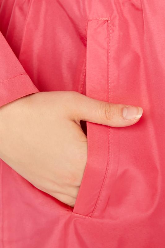 Plus Size Bright Pink Pocket Parka | Yours Clothing 5
