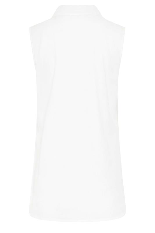 LTS Tall Women's White Sleeveless Linen Blend Shirt | Long Tall Sally  7