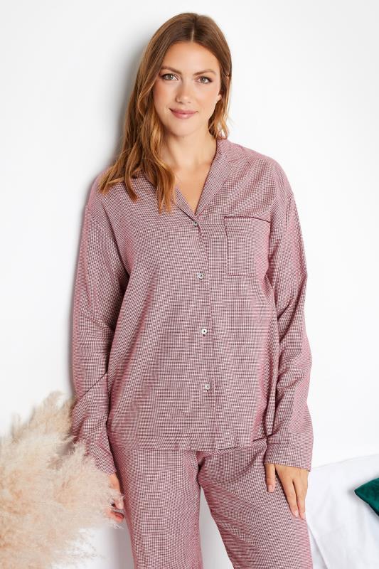 LTS Tall Women's Red Dogtooth Woven Check Pyjama Set | Long Tall Sally 2