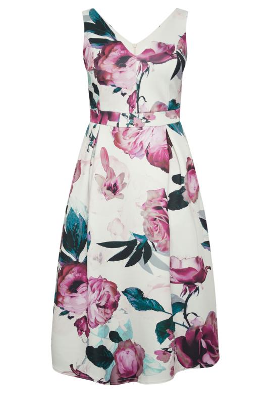 YOURS LONDON Plus Size Pink Floral Pleat Dress | Yours Clothing 5