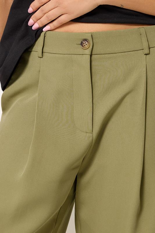 PixieGirl Petite Women's Sage Green Wide Leg Trousers | PixieGirl 4