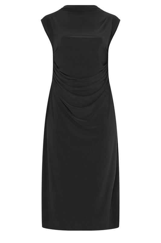 YOURS LONDON Plus Size Black Drape Maxi Dress | Yours Clothing 5