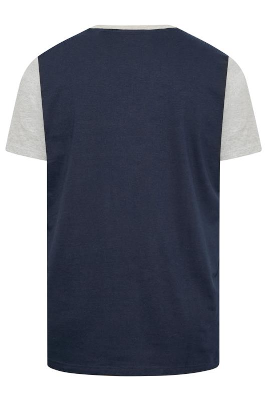 BadRhino Big & Tall Grey & Navy Cut & Sew T-Shirt | BadRhino 4