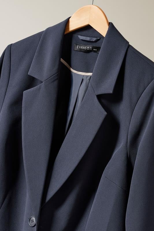 EVANS Plus Size Navy Blue Blazer | Evans 7