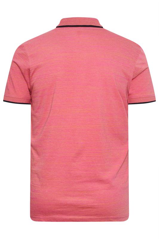 BadRhino Big & Tall Pink Injected Slub Polo Shirt | BadRhino 4