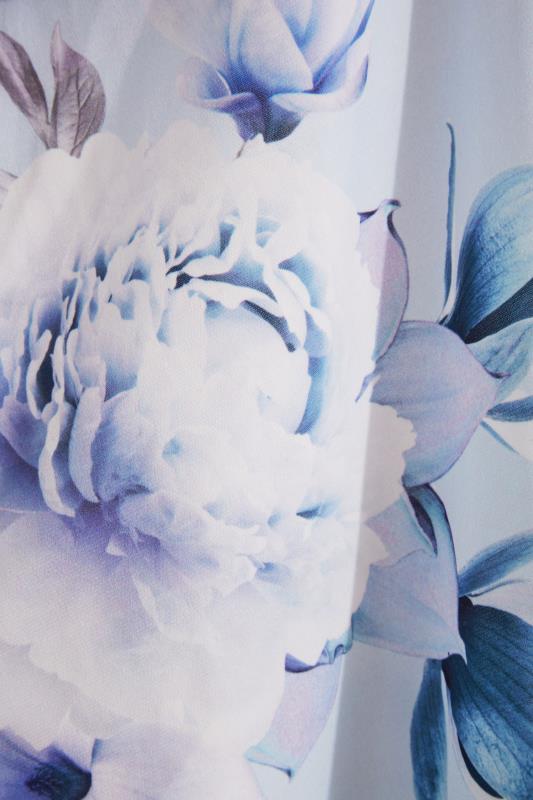 YOURS LONDON Curve Blue Floral Print Bardot Top_Z.jpg
