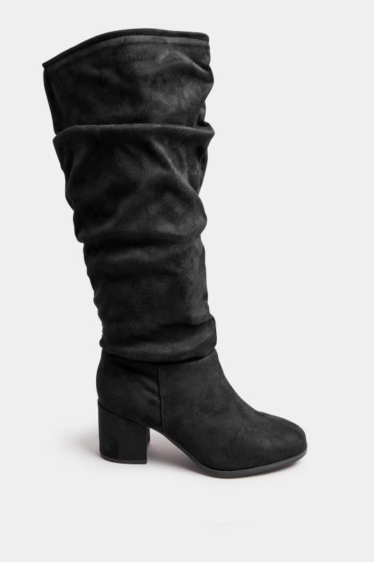 LIMITED COLLECTION Curve Black Slouch Knee High Boots In Extra Wide EEE Fit | Yours Clothing  3