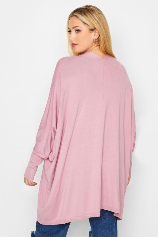 YOURS Plus Size Pink Batwing Sleeve Cardigan | Yours Clothing