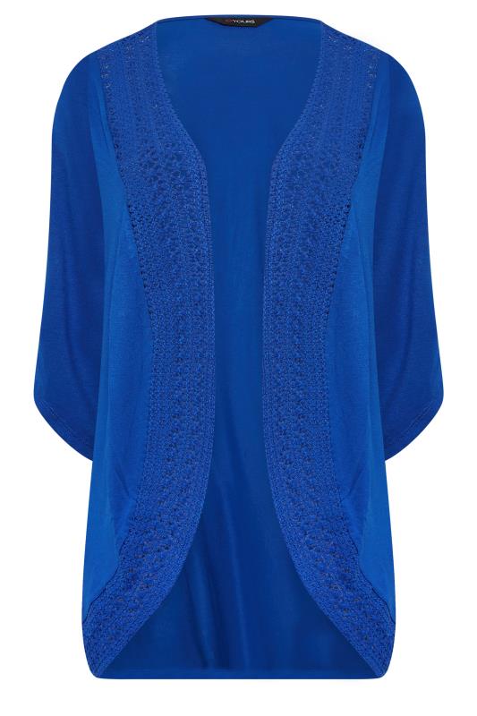 YOURS Plus Size Blue Lace Front Kimono | Yours Clothing 6