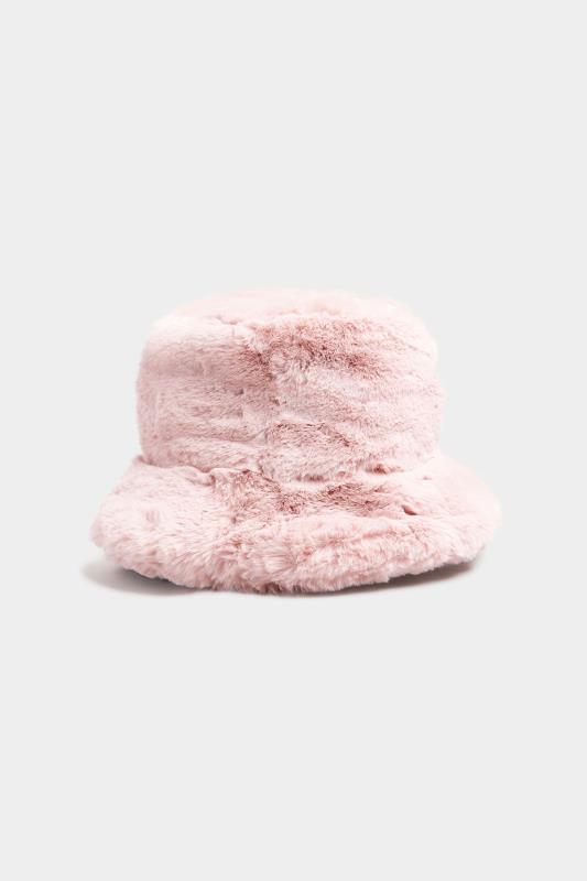 Plus Size Pink Faux Fur Bucket Hat | Yours Clothing 3