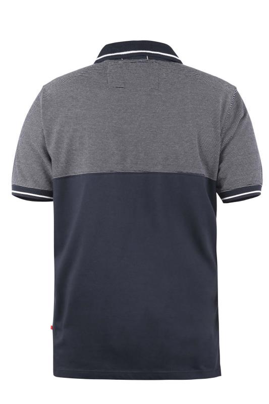 D555 Big & Tall Navy Blue Cut & Sew Polo Shirt 3