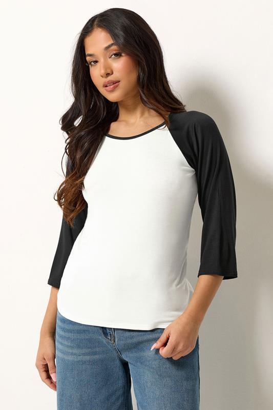  PixieGirl Petite camiseta negra con mangas de contraste 