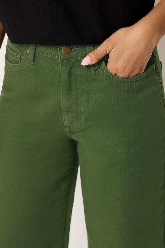 M&Co Petite Khaki Green Wide Leg Jeans | M&Co 4