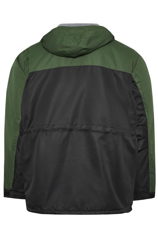 BadRhino Big & Tall Green & Black Fleece Lined Hooded Coat | BadRhino 5