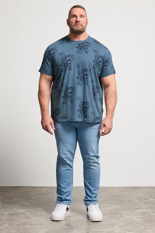 BadRhino Big & Tall Light Blue Tiger Graphic T-Shirt | BadRhino 2