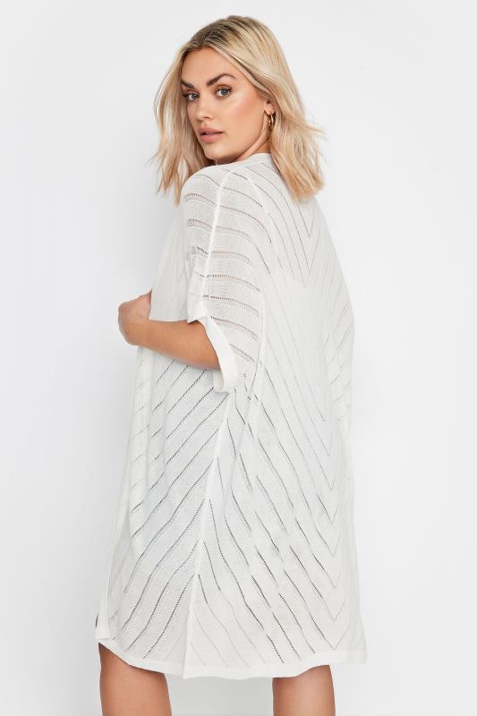 YOURS Plus Size White Chevron Detail Cardigan | Yours Clothing 3