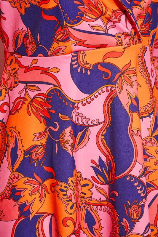 LIMITED COLLECTION Plus Size Pink & Orange Paisley Print Blazer Dress | Yours Clothing 5