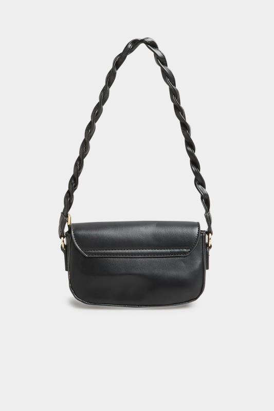 Plus Size Black Twisted Strap Shoulder Bag | Yours Clothing 4