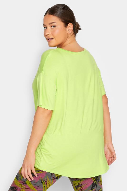 YOURS ACTIVE Plus Size Lime Green 'Do Your Thing' Slogan Top | Yours Clothing 4