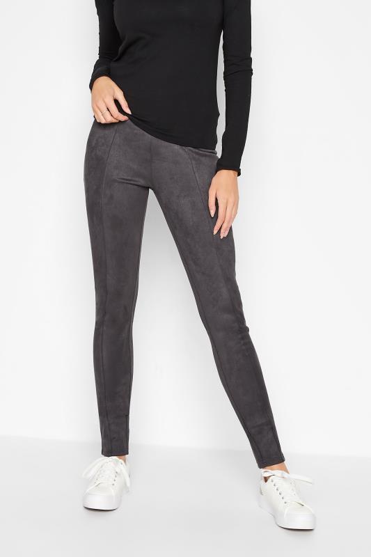 Tall  LTS Tall Grey Faux Suede Stretch Leggings