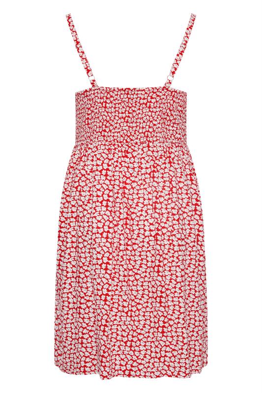Plus Size Red Ditsy Print Strappy Sundress | Yours Clothing 6