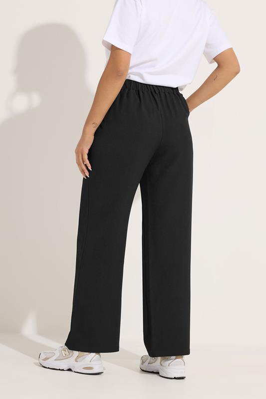 PixieGirl Petite Women's Black Buckle Wide Leg Trousers | PixieGirl 4
