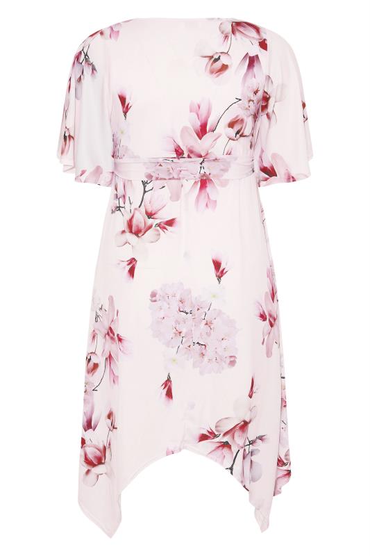 YOURS LONDON Plus Size Pink Floral Hanky Hem Dress | Yours Clothing 7