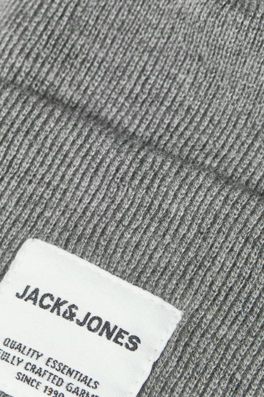 JACK & JONES Grey Patch Beanie | BadRhino 3