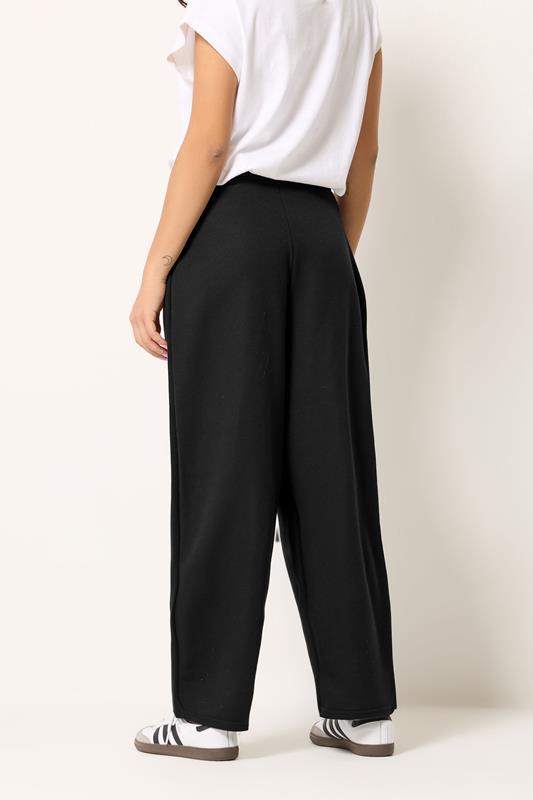 PixieGirl Petite Women's Black Jersey Wrap Wide Leg Trousers | PixieGirl 1