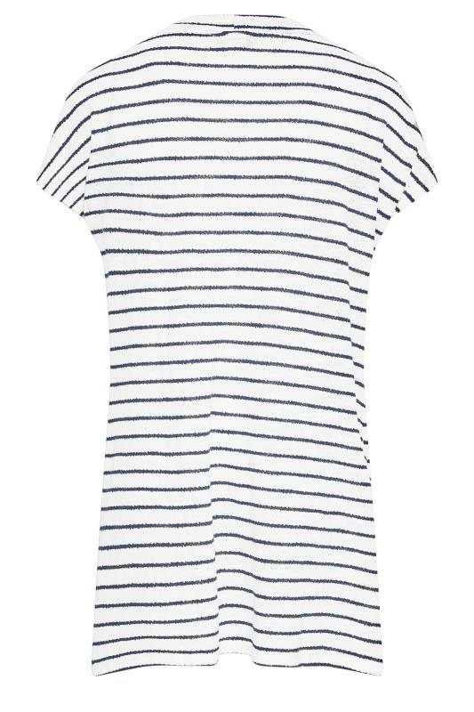 Plus Size White Short Sleeve Stripe Cardigan | Yours Clothing 8
