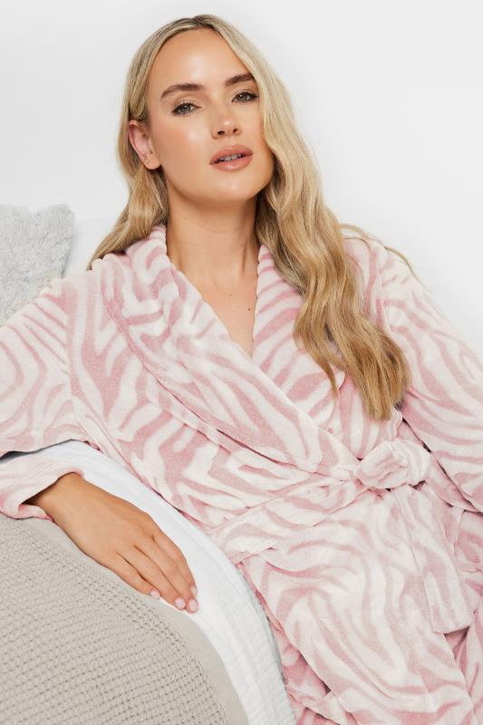 LTS Tall Pink Zebra Print Maxi Dressing Gown | Long Tall Sally 4